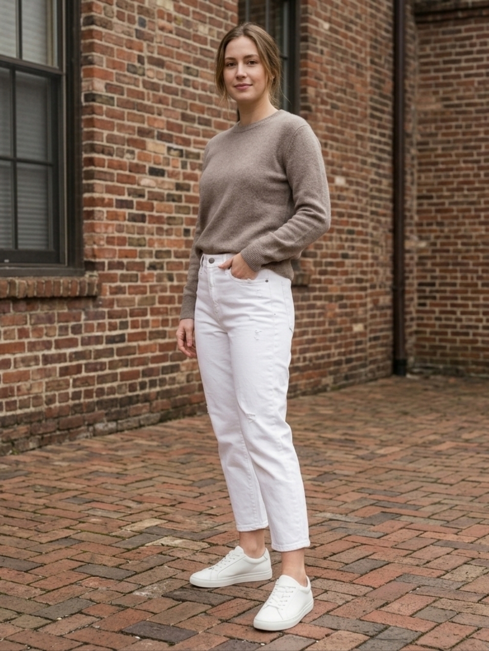 Banana Republic Girlfriend Jeans White Ankle Preppy Quiet Luxury Soft Girl 10